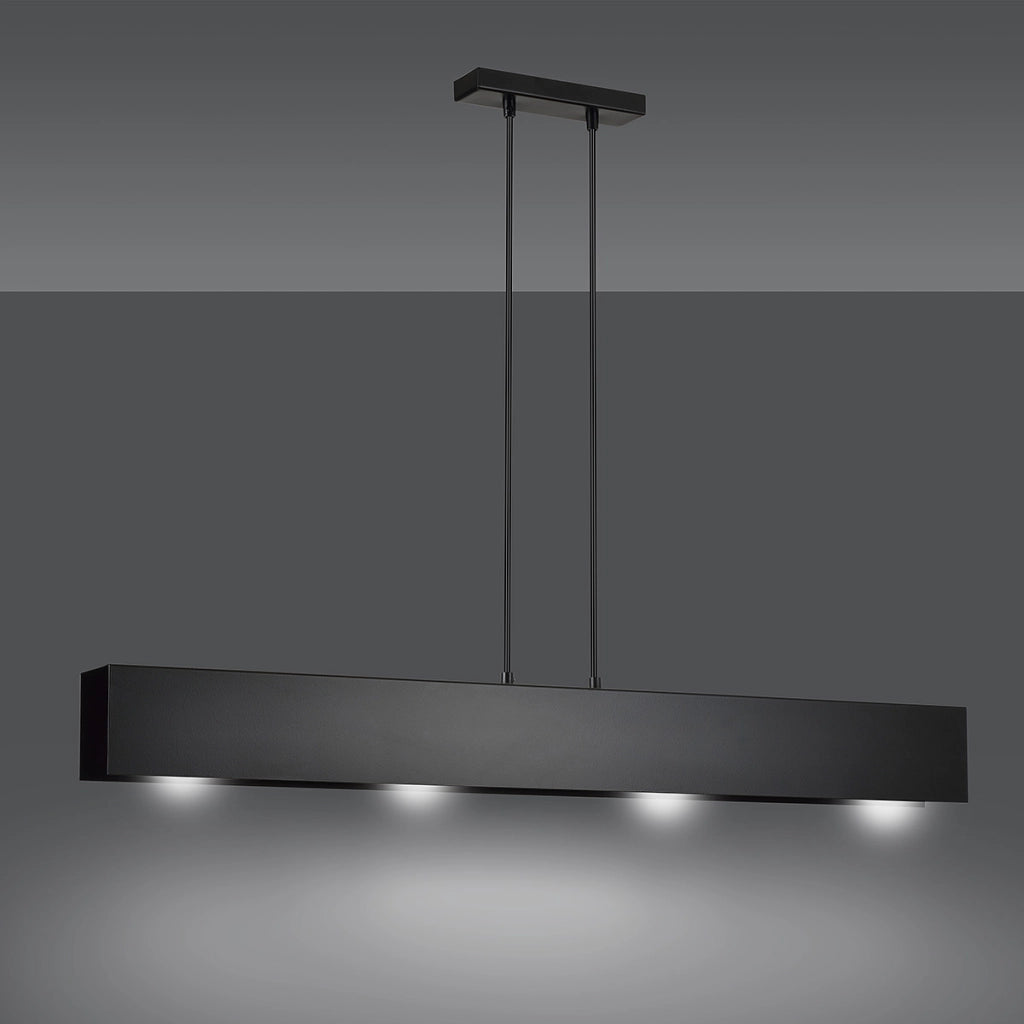 Lampada a sospensione Emibig Gentor 4xE27 nera 96cm