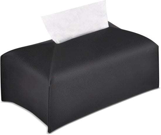 Tissue box in pelle PU - nera - duraturo - 1 pezzo
