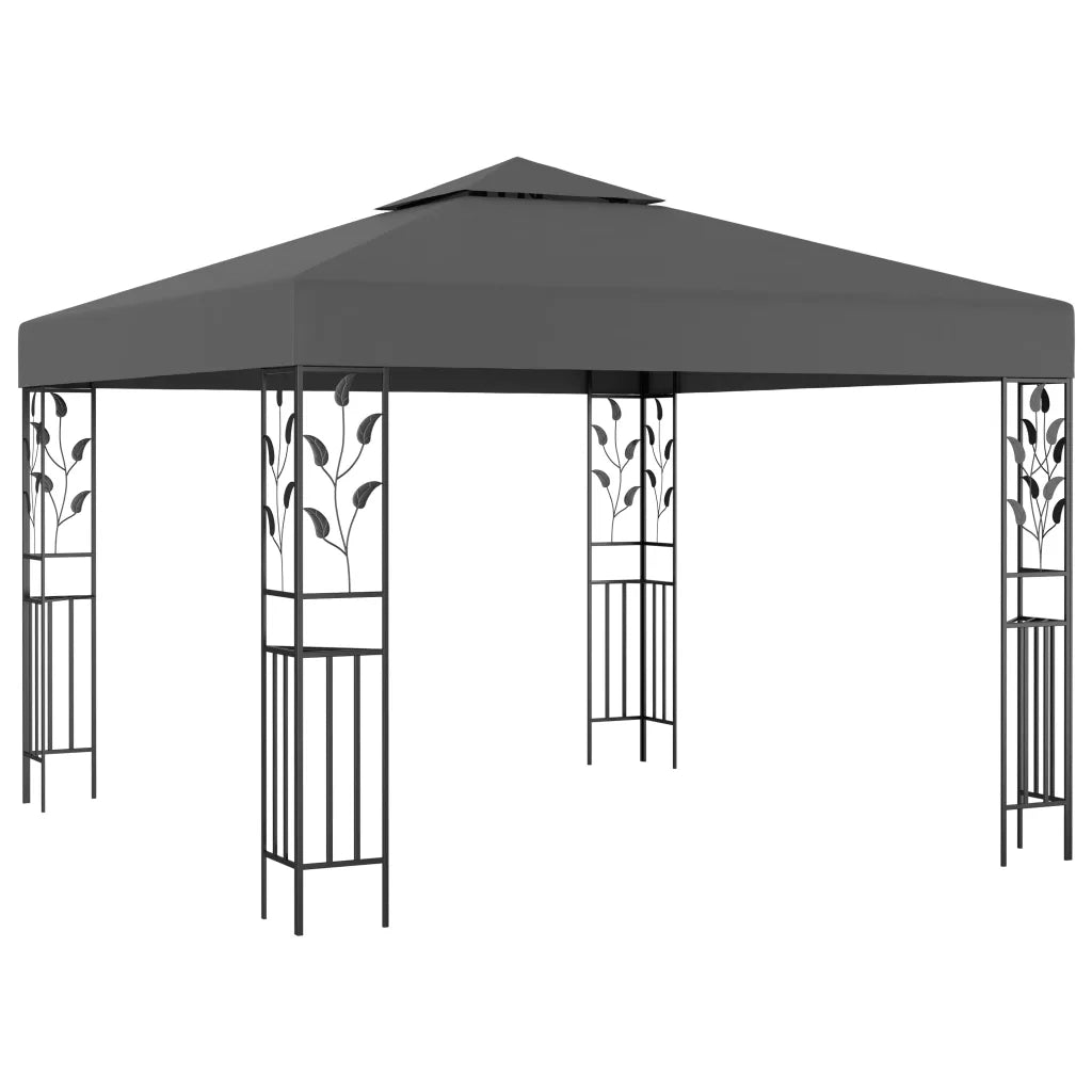 Gazebo | Pergolato con Stringa di Luci LED 3x3 m Antracite
