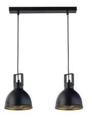 Lampada a sospensione Mars doppia loft nera/oro 2xE27