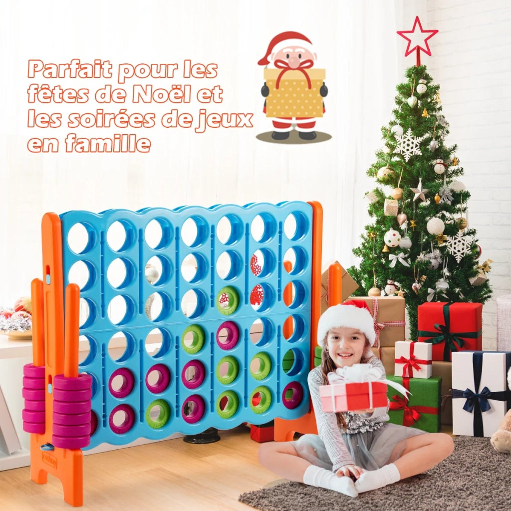 Gioco gigante Forza Quattro per interni ed esterni 120 x 42 x 104 cm leggero e portatile spirito di squadra plastica blu e arancione 20_0021013