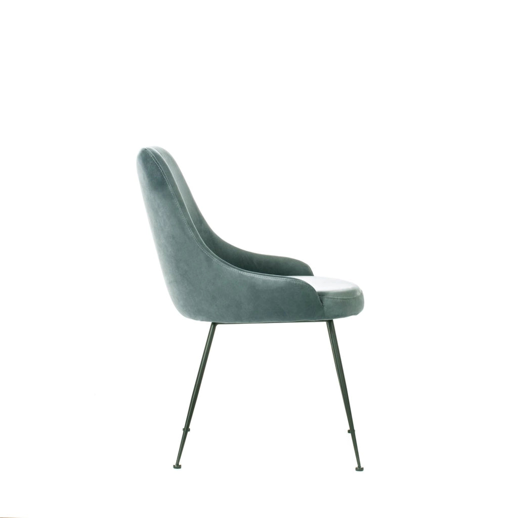 Sedia in microfibra Nandy Verde Acqua 48.5x49.5xH.80 cm