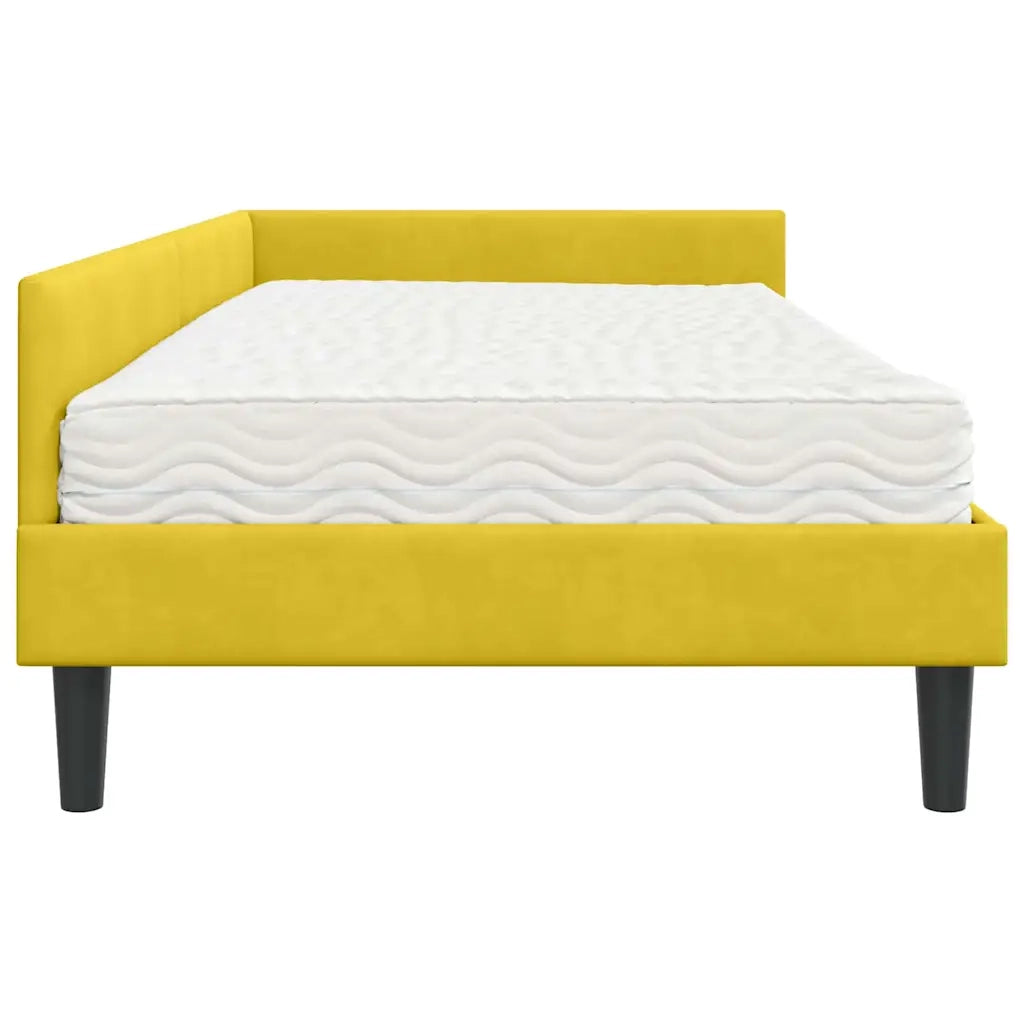 Struttura Letto Angolare con Materasso 2 pcs Giallo Velluto 3393712