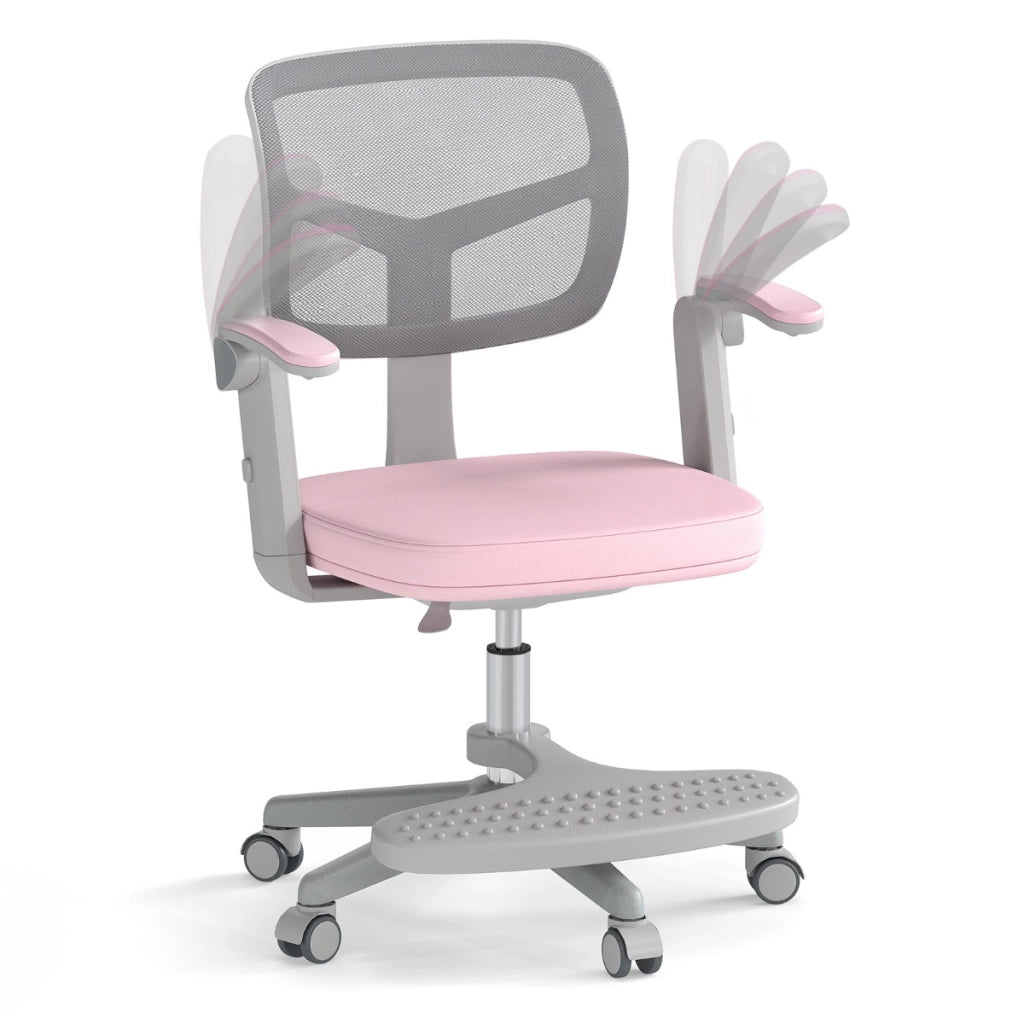 Sedia da studio con altezza regolabile da computer in rete, Sedia da scrivania per bambini ruote universali Rosa-Tavoli e sedie