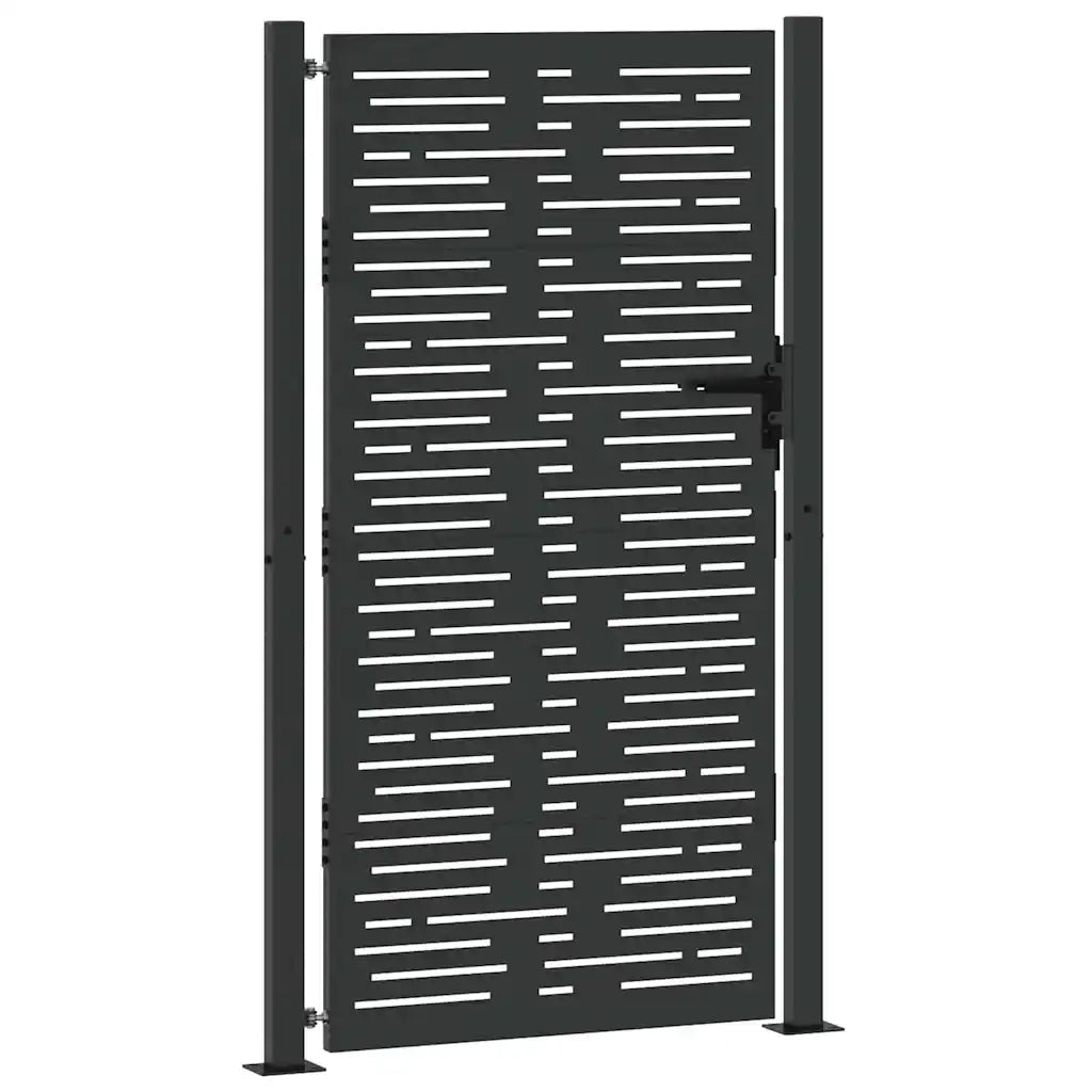 Cancello da giardino con blocco Nero 110 x 205 cm 42015903