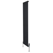 Radiatore Verticale 1800 x 420 mm con Valvole TRV Nero