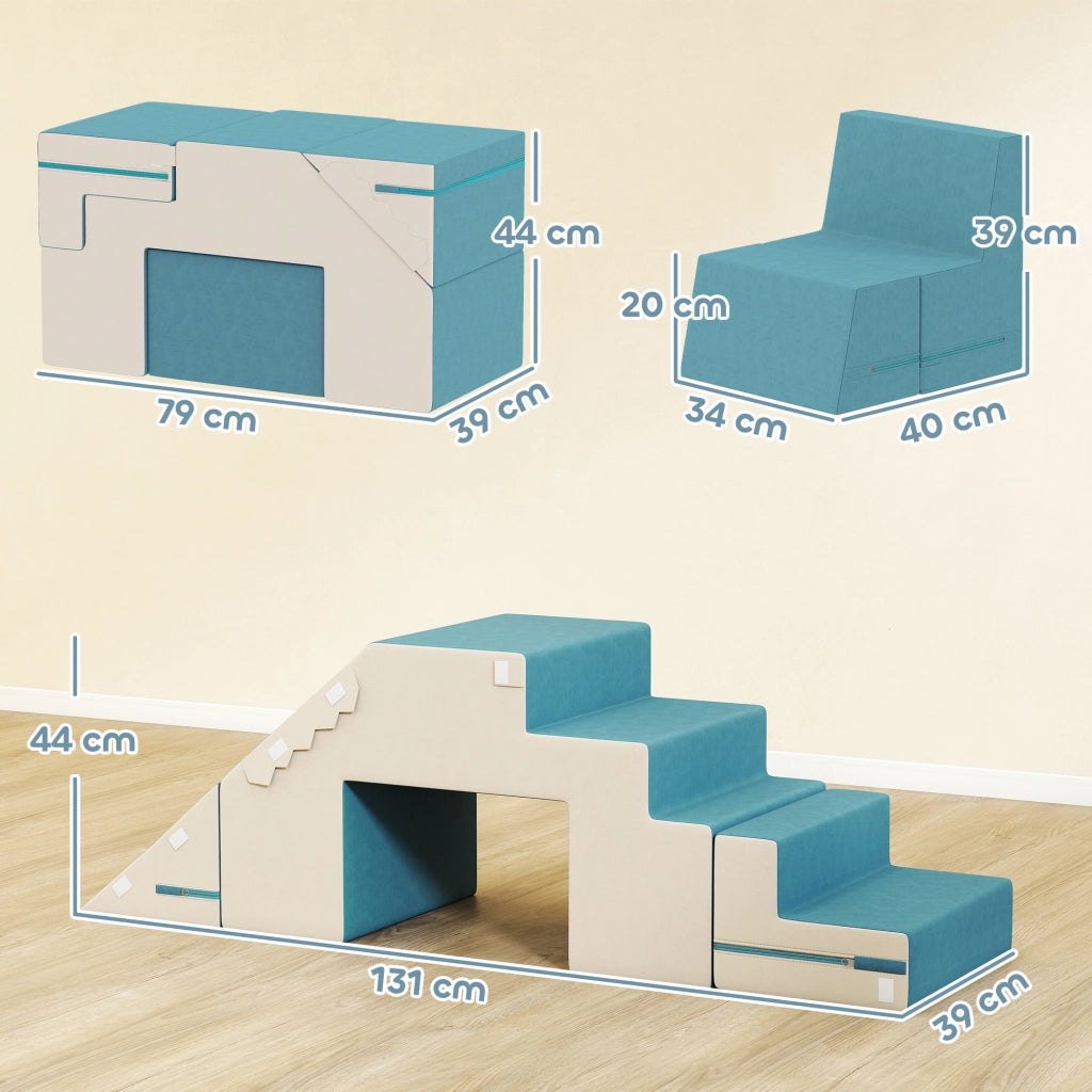 Blocchi da gioco morbidi per bambini ¨C zephmum ¨C beige e blu