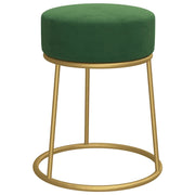 Sgabello Rotondo Verde in Velluto CFW9252542