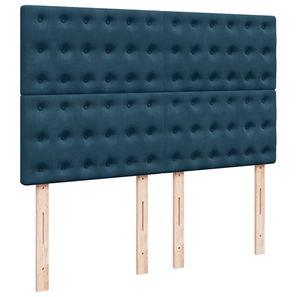 Giroletto a Molle con Materasso Blu 140x190 cm in Velluto 3294650