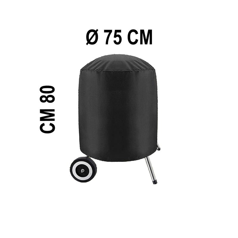 MA MAISON COPERTURA PROTETTIVA PER BARBECUE TONDO WATERPROOF CORDINO REGOLABILE COLORE NERO 75X80 H CM