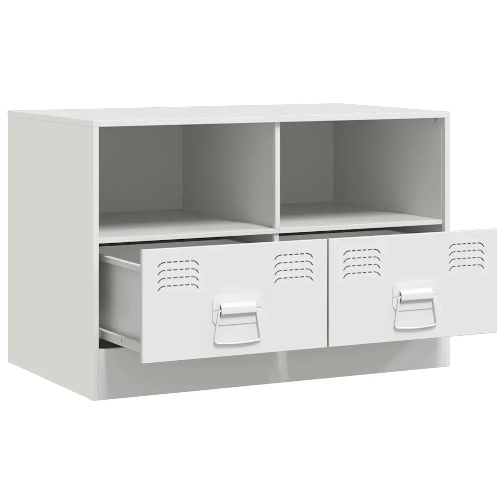 Mobile Porta TV-Mobile per TV-Credenza TV Bianco 67x39x44 cm in Acciaio 265106