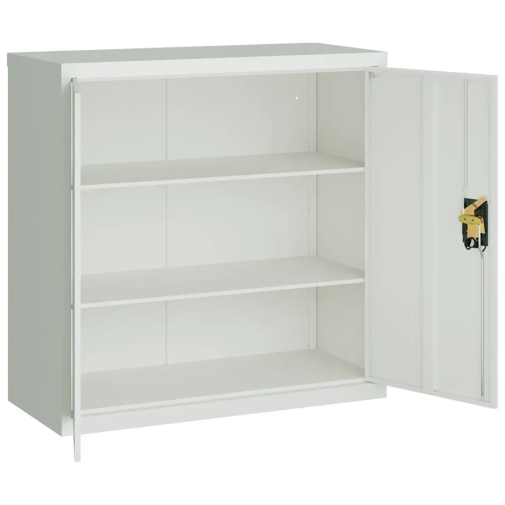 Armadio per Ufficio a 2 Ante 90 cm Grigio in Acciaio 20114