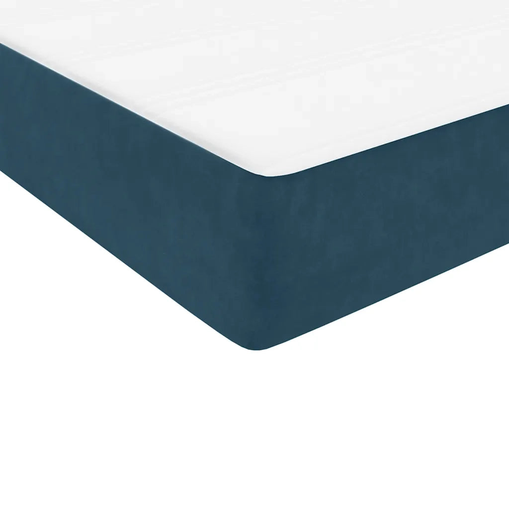 Letto a Molle con Materasso e LED Blu Scuro 80x210 cm Velluto 3317245