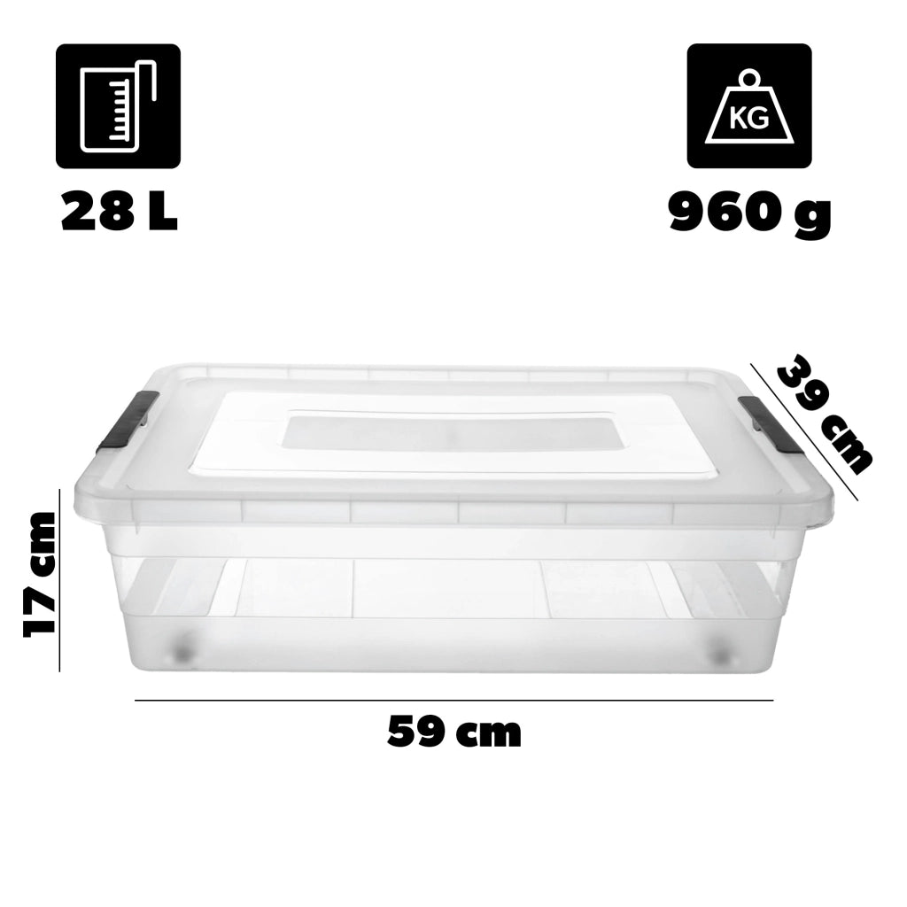 KADAX Contenitore per giocattoli in plastica da 28 litri con coperchio