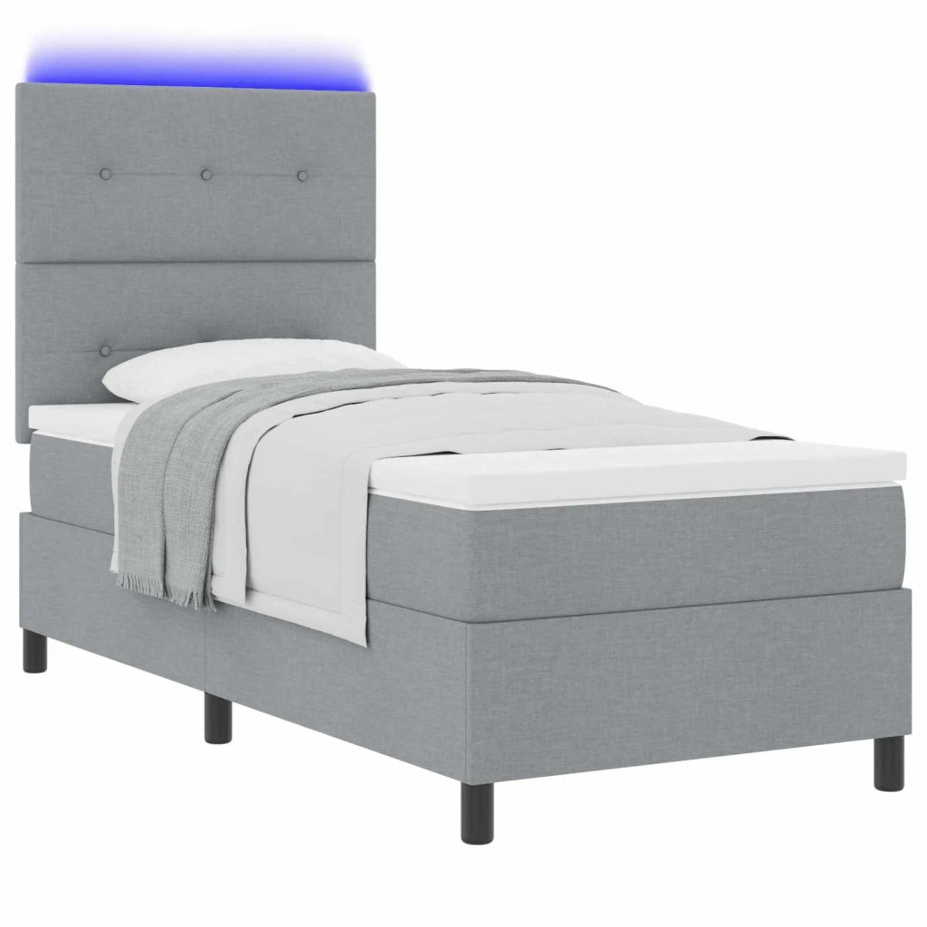 Letto a molle con materasso Grigio chiaro 90 x 190 cm Tessuto 3342830
