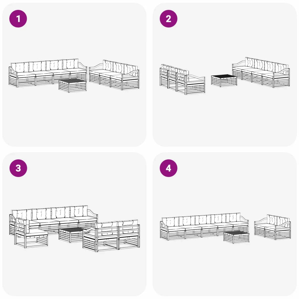Set di divani da esterno 8 pcs Bianco e Antracite 3390182