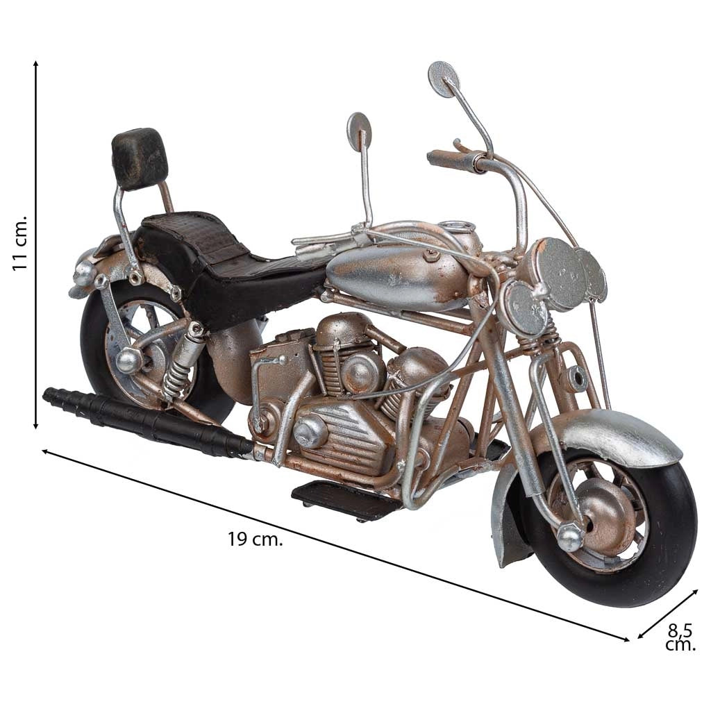 Moto in metallo argento 19x8,5x11h