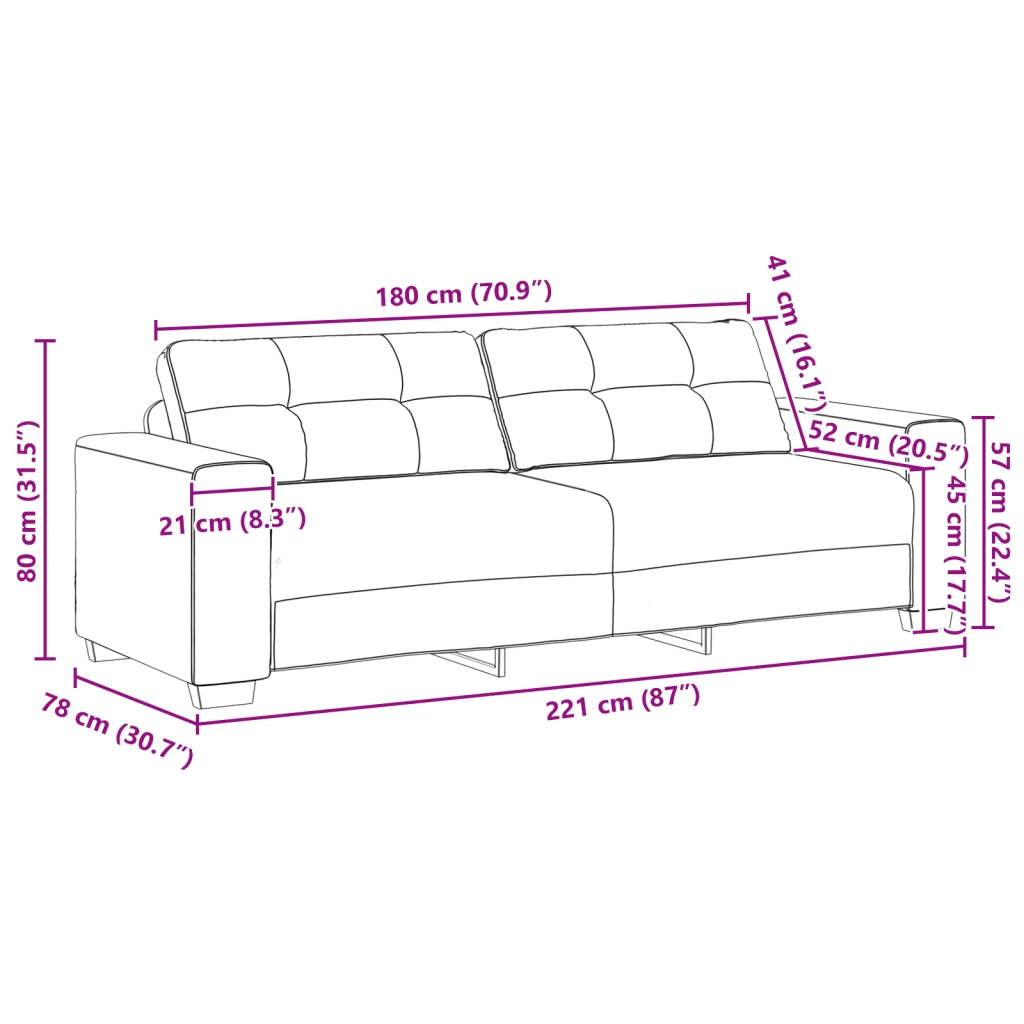 Set di divani 2 pcs Rosso vino 221 x 78 x 80 cm Velluto 3324725