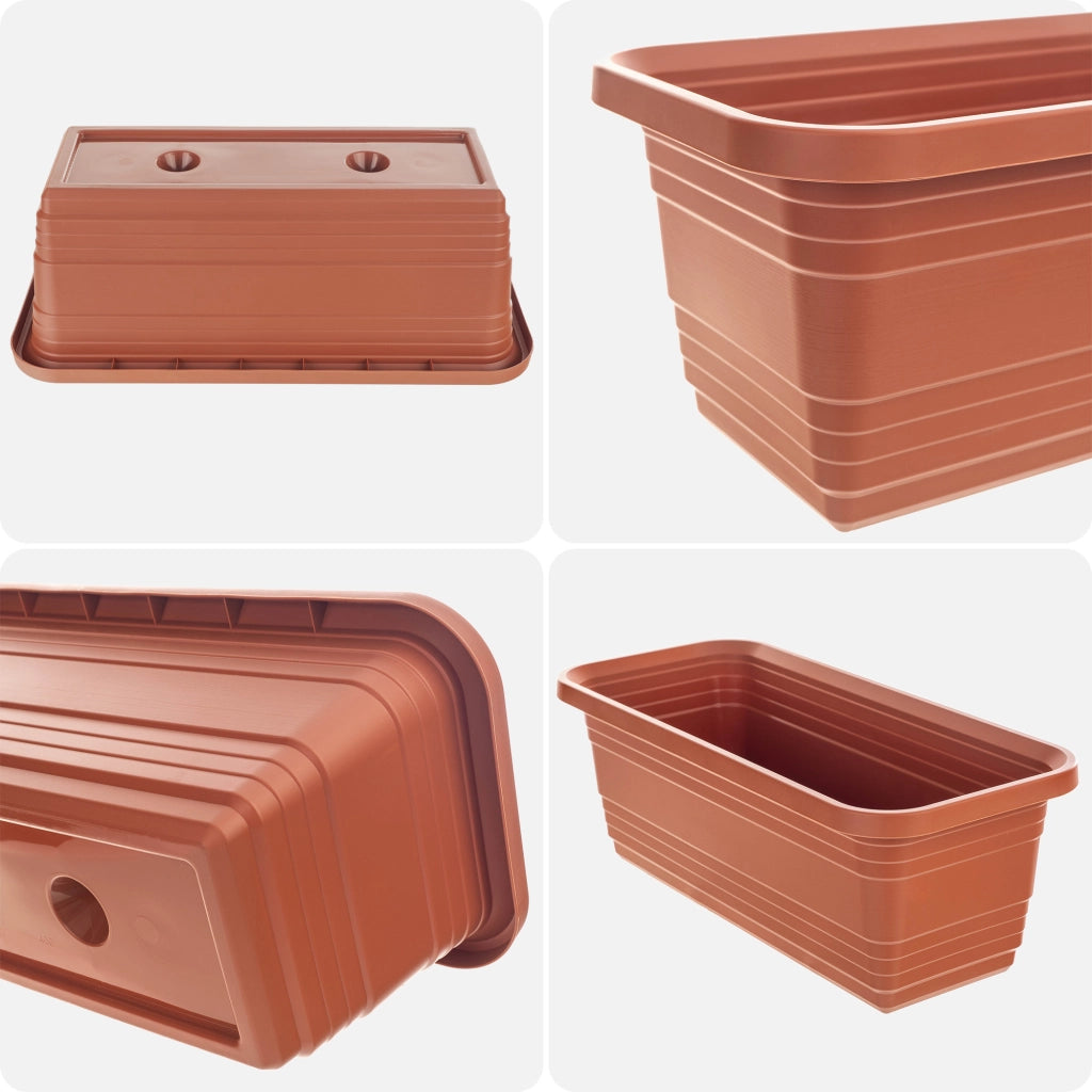 Vaso da fiori per balcone KADAX, 40 cm, rosso mattone.
