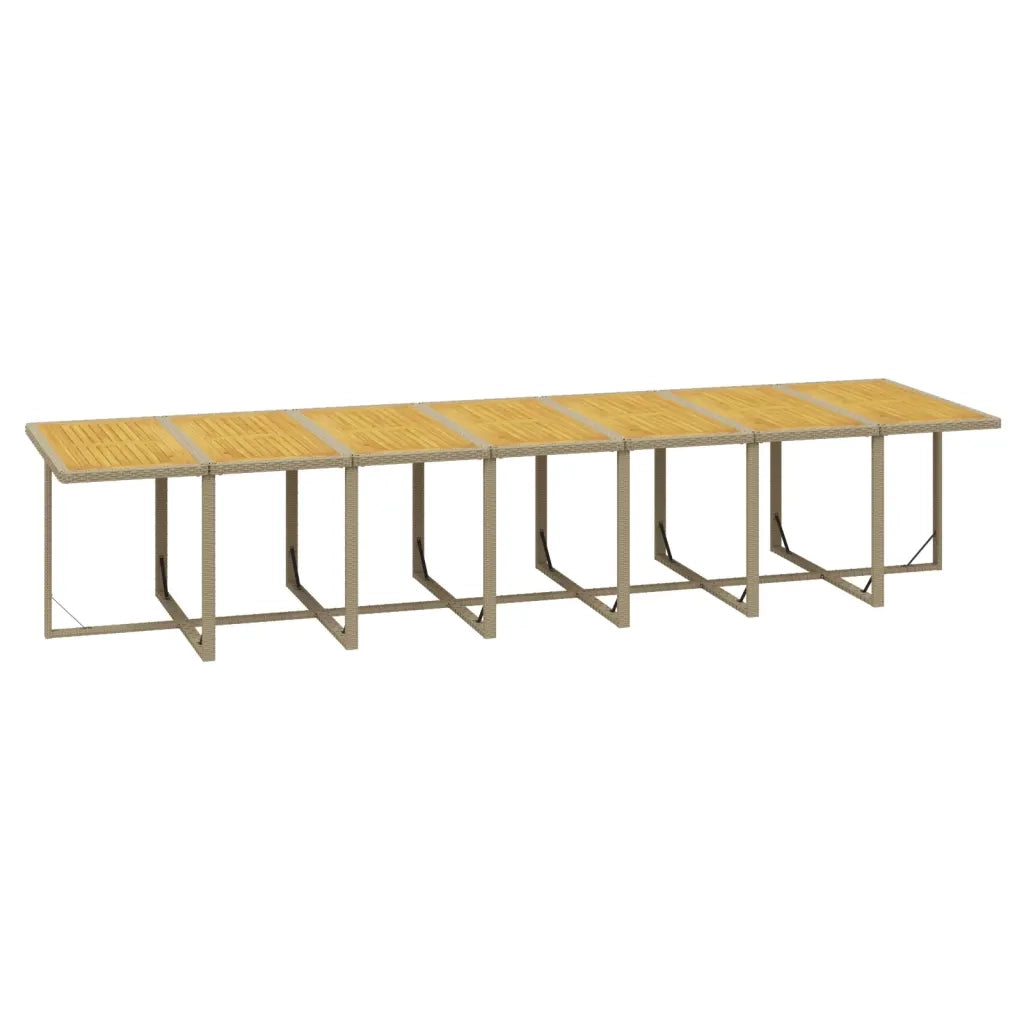 Set da Pranzo per Giardino 19pz con Cuscini in Polyrattan Beige 3095663