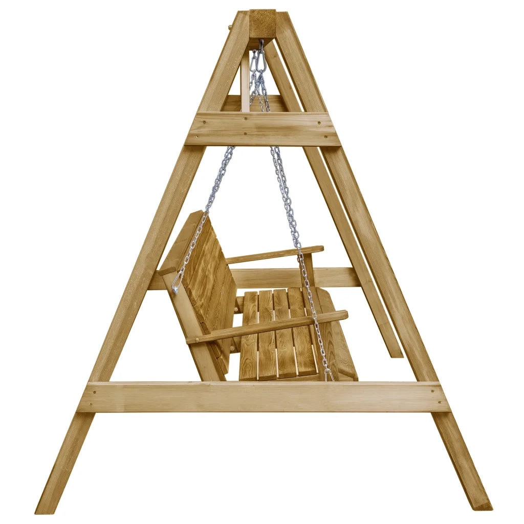Panca a Dondolo da Giardino in Pino Impregnato 205x150x157 cm 45305