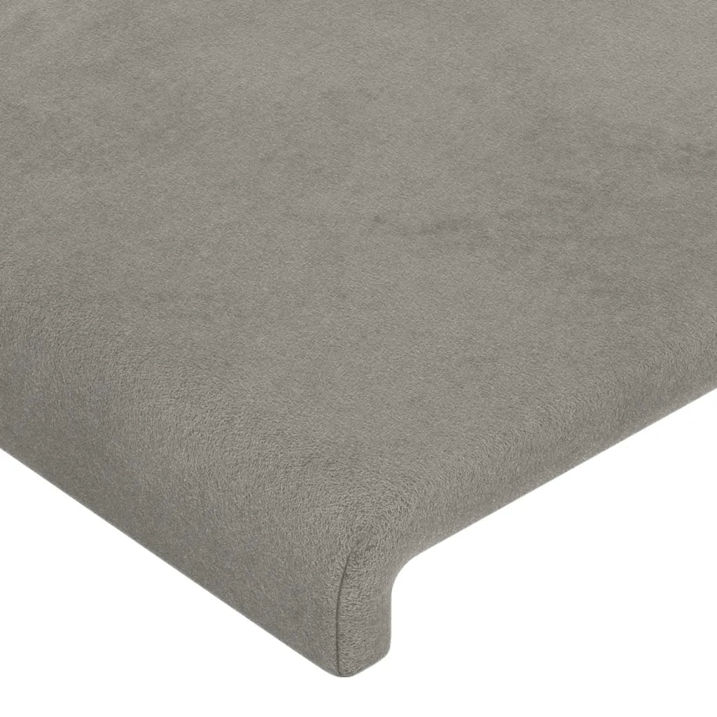 Testiera ad Orecchio-Testata con Orecchie Grigio Chiaro 203x16x118/128 cm in Velluto 694014