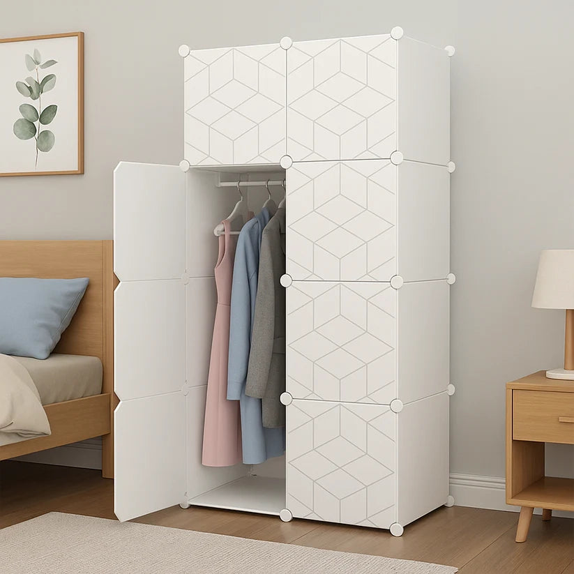 Guardaroba Bianco 147x75x47 cm Ideale per Camera da Letto o Ingresso