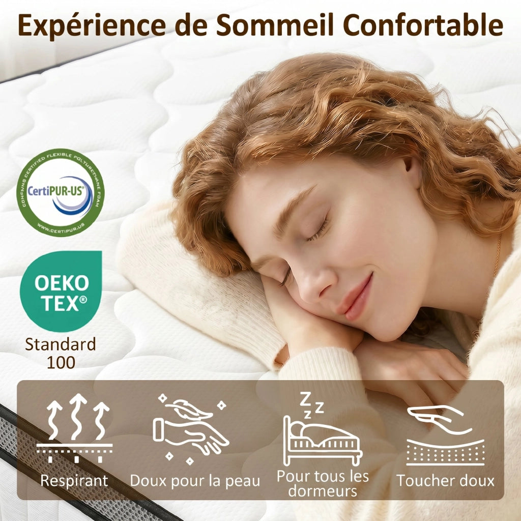 Materasso a Molle 7 Zone con Memory Foam ¨C Minimal ¨C 90x190x20 cm
