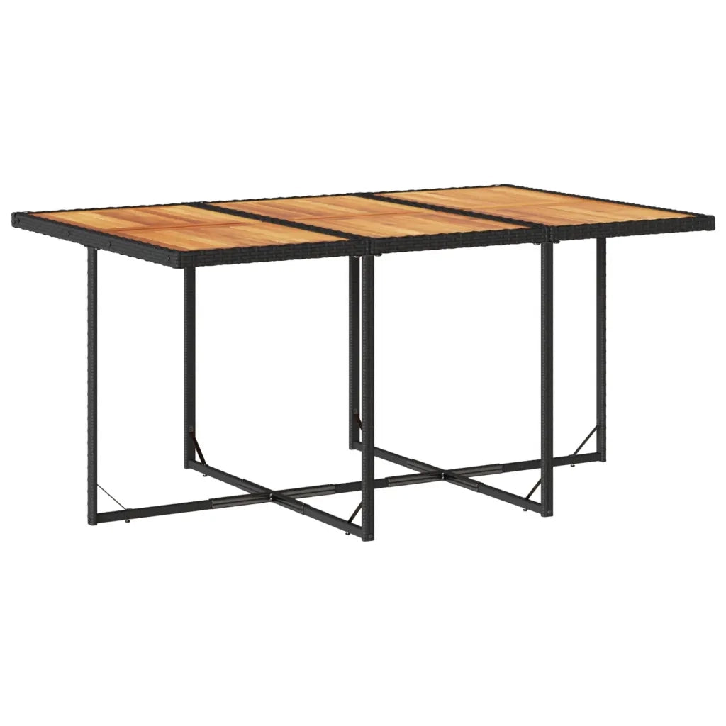 Set da Pranzo da Giardino 7 pz Nero con Cuscini in Polyrattan 3278042