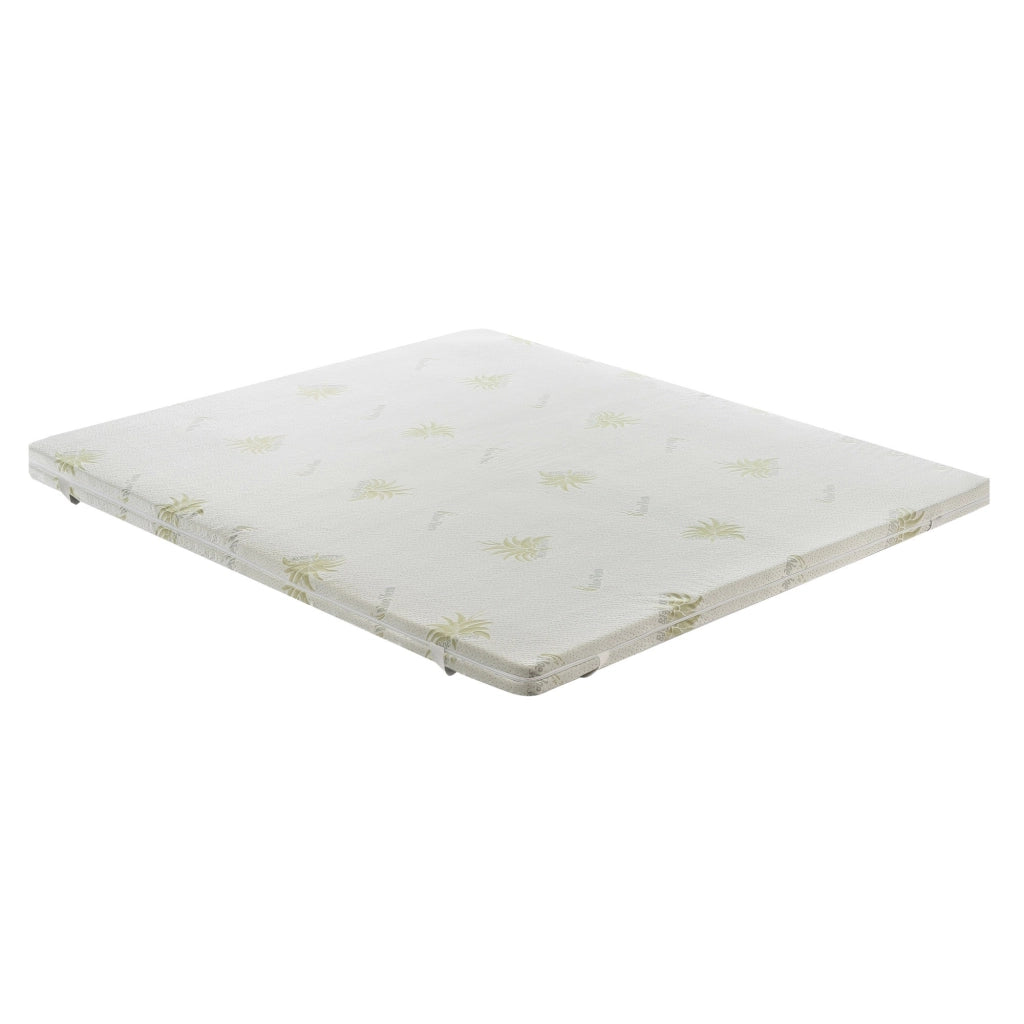 Topper Matrimoniale 180x200 in memory foam 10 cm con rivestimento in aloe vera sfoderabile