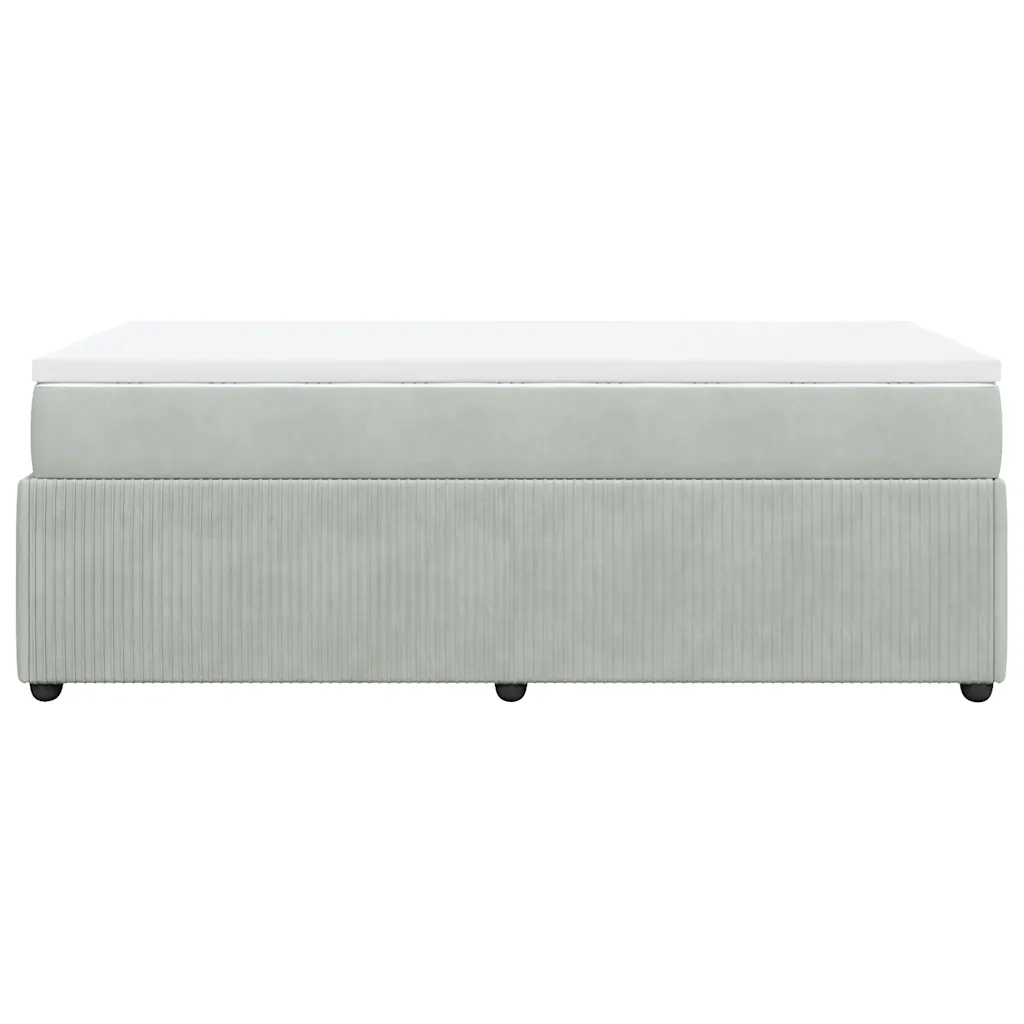 Giroletto a Molle con Materasso Grigio Chiaro 90x200 cm Velluto 3285614