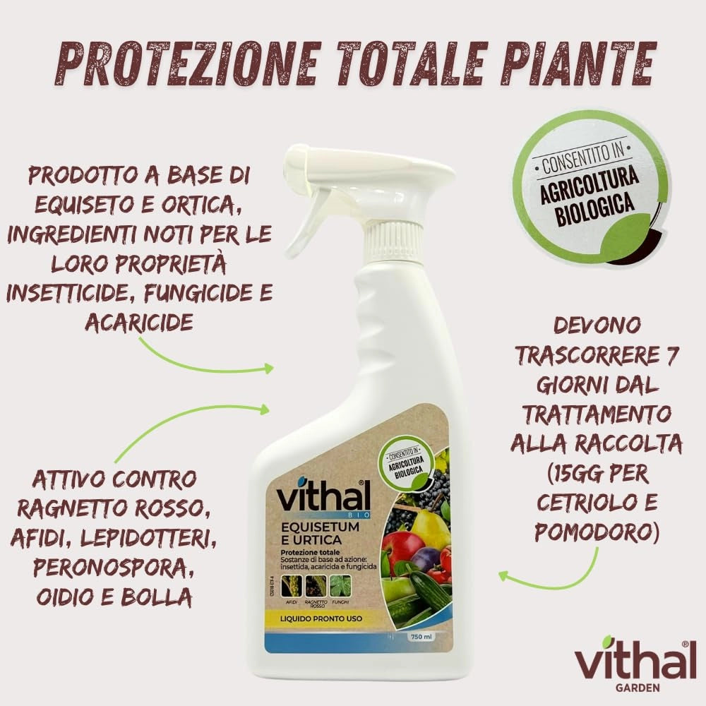 INSETTICIDA PROTEZIONE TOTALE A BASE DI ORTICA- - ml.750 - 2 pezzi VITHAL