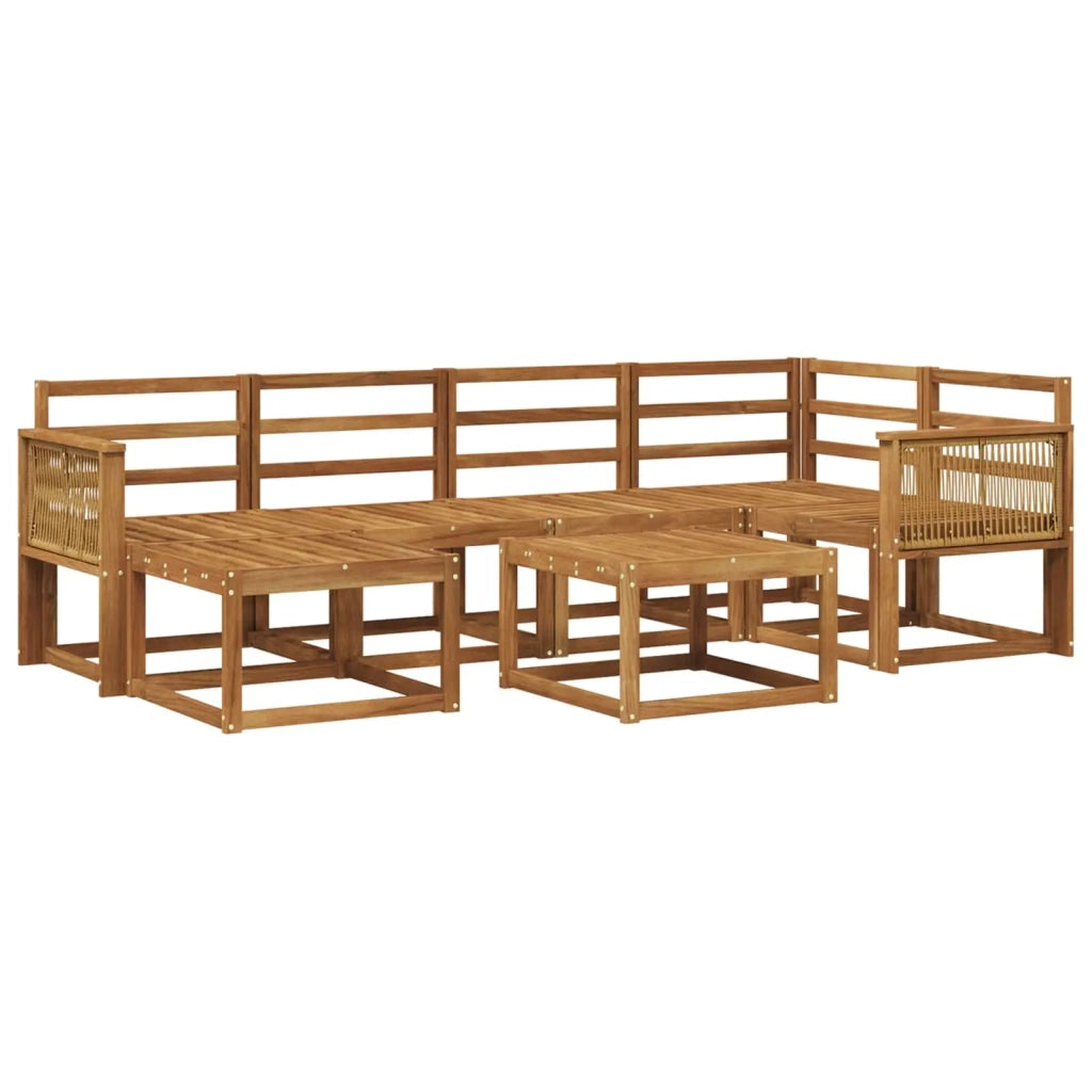 Set di divani da esterno 7 pcs Naturale