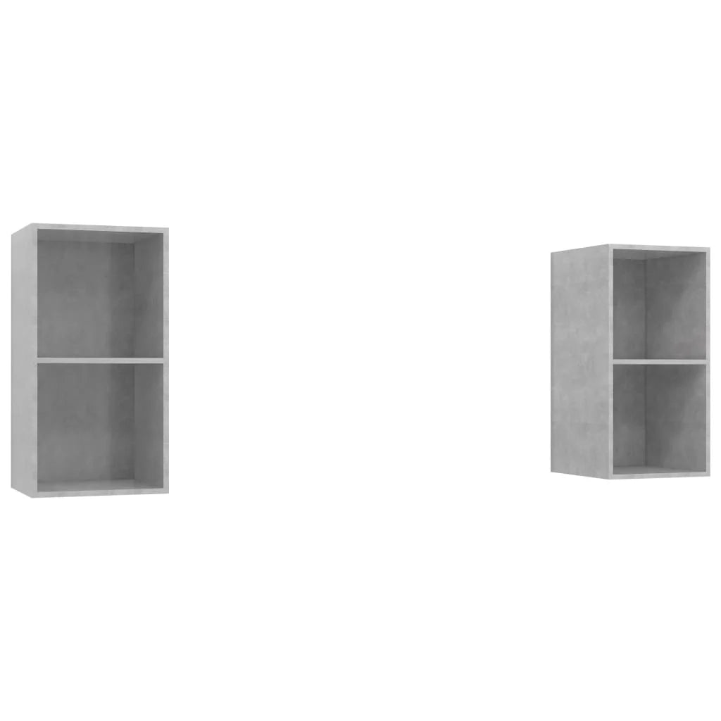 Mobile TV multimediale da parete mensola TV credenza TV per sala da pranzo soggiorno camera da letto 2 pezzi legno ingegnerizzato grigio 02_0028943