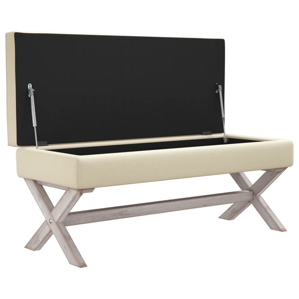 Sgabello Portaoggetti 110x45x49 cm in Lino 344522