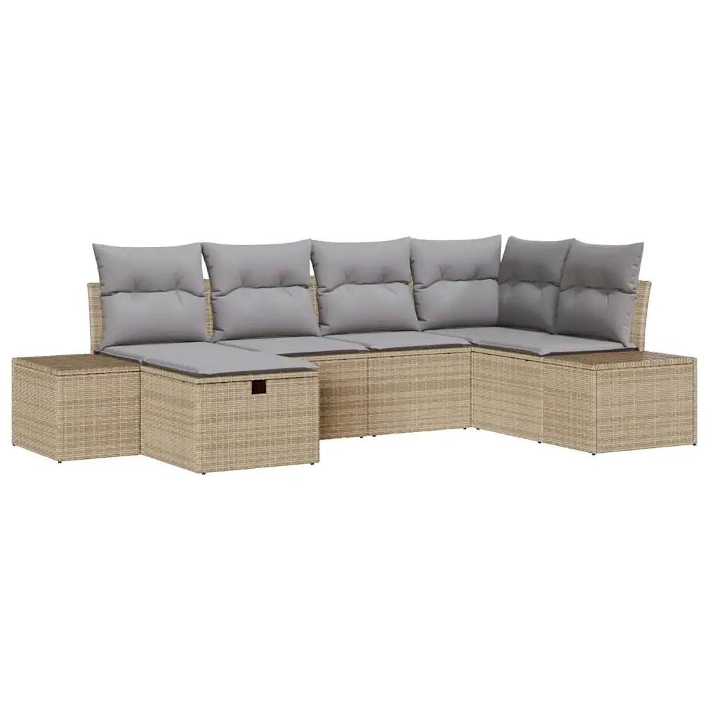 Set di divani con cuscino 6 pcs polyrattan
