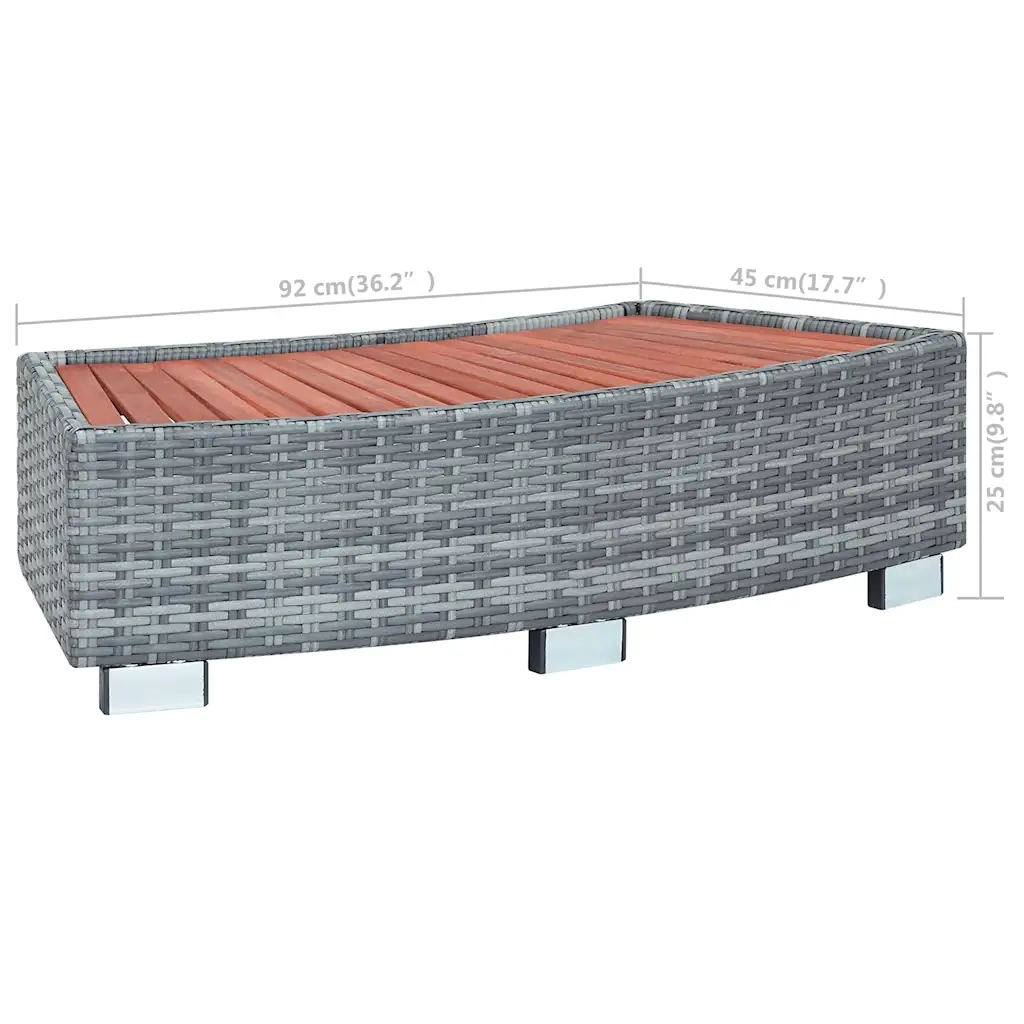 Scalino per Spa Grigio in Polyrattan 92x45x25 cm CFW8973203