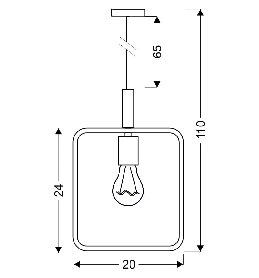 Candellux Frame lampada a sospensione bianca E27 60W