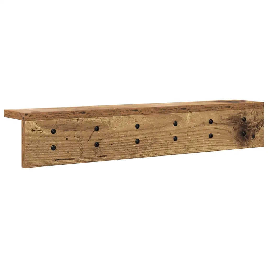 Appendiabiti a muro Legno vecchio 60 x 10,5 x 10,5 cm 874361