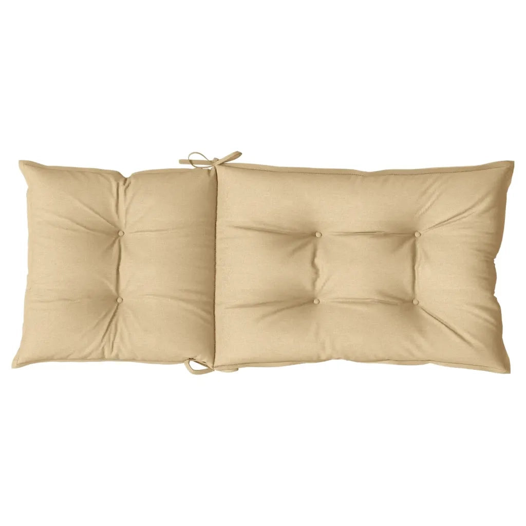 Cuscini Sedia Schiena Alta 4 Beige Mélange 120x50x7 Tessuto 4002356