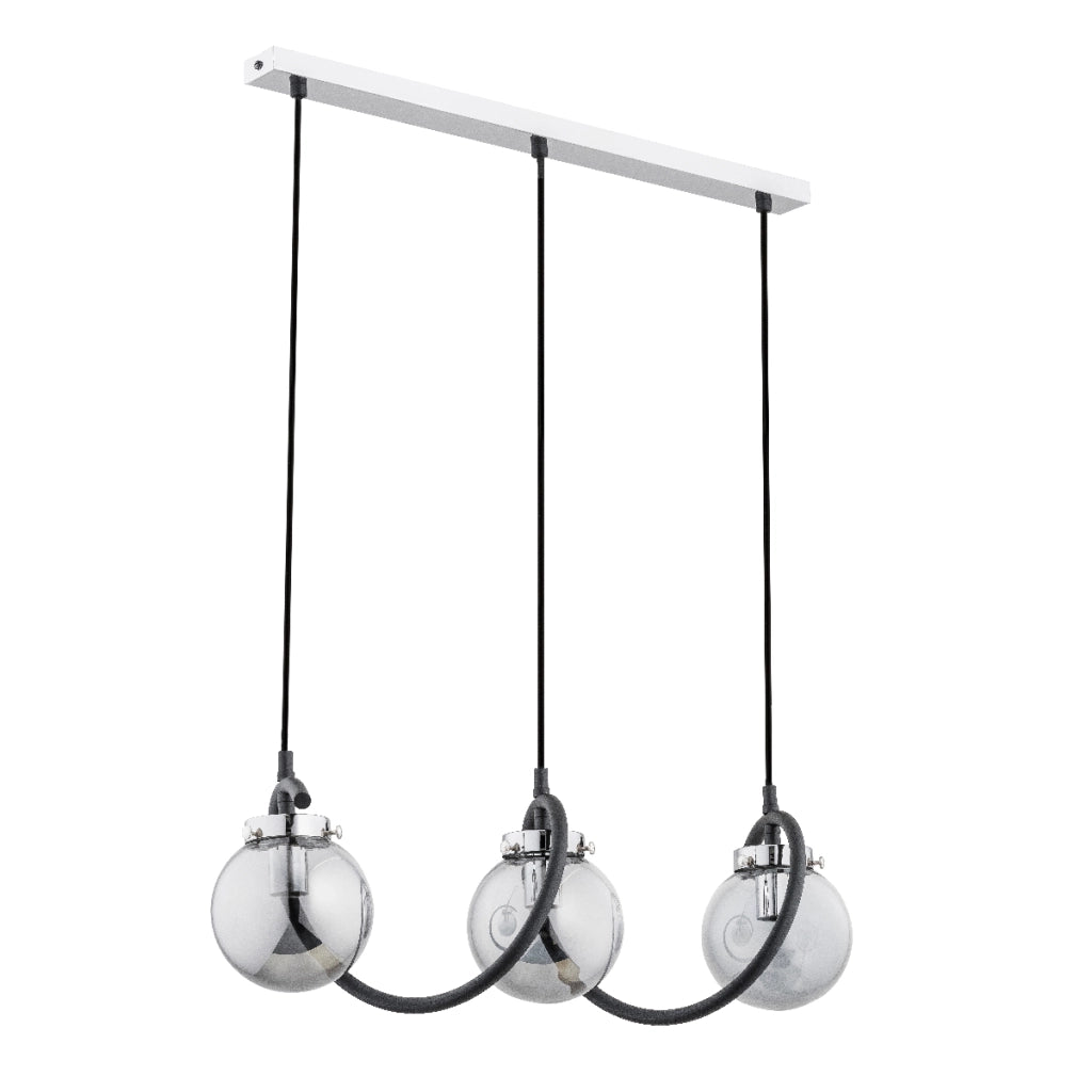 Lampada a sospensione GOTTA nero/argento 3xE14 Alfa