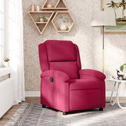 Poltrona Reclinabile Rosso Vino in Velluto 371802