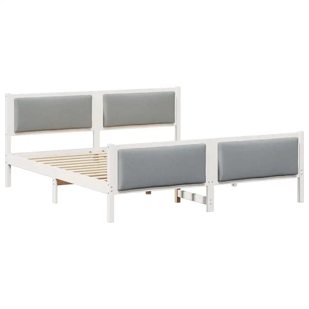 Struttura del letto Grigio chiaro 200 x 200 cm Tessuto