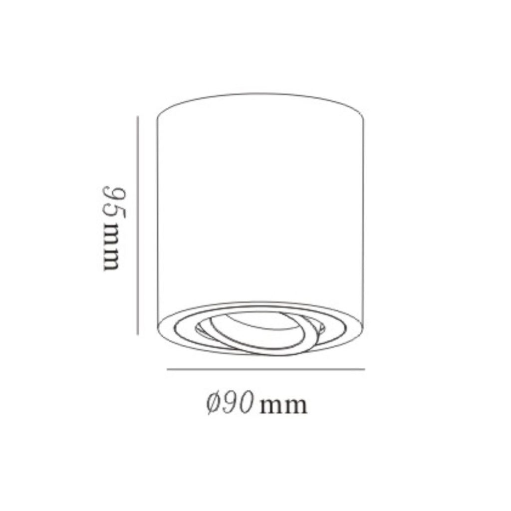 Spot soffitto rotondo oro Ø9 orientabile GU10 Tulon