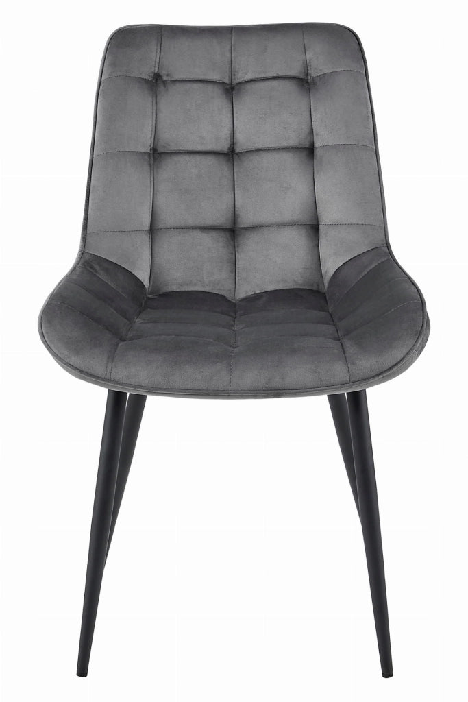 Sedia VALORA BERA - Velluto grigio scuro con gambe nere