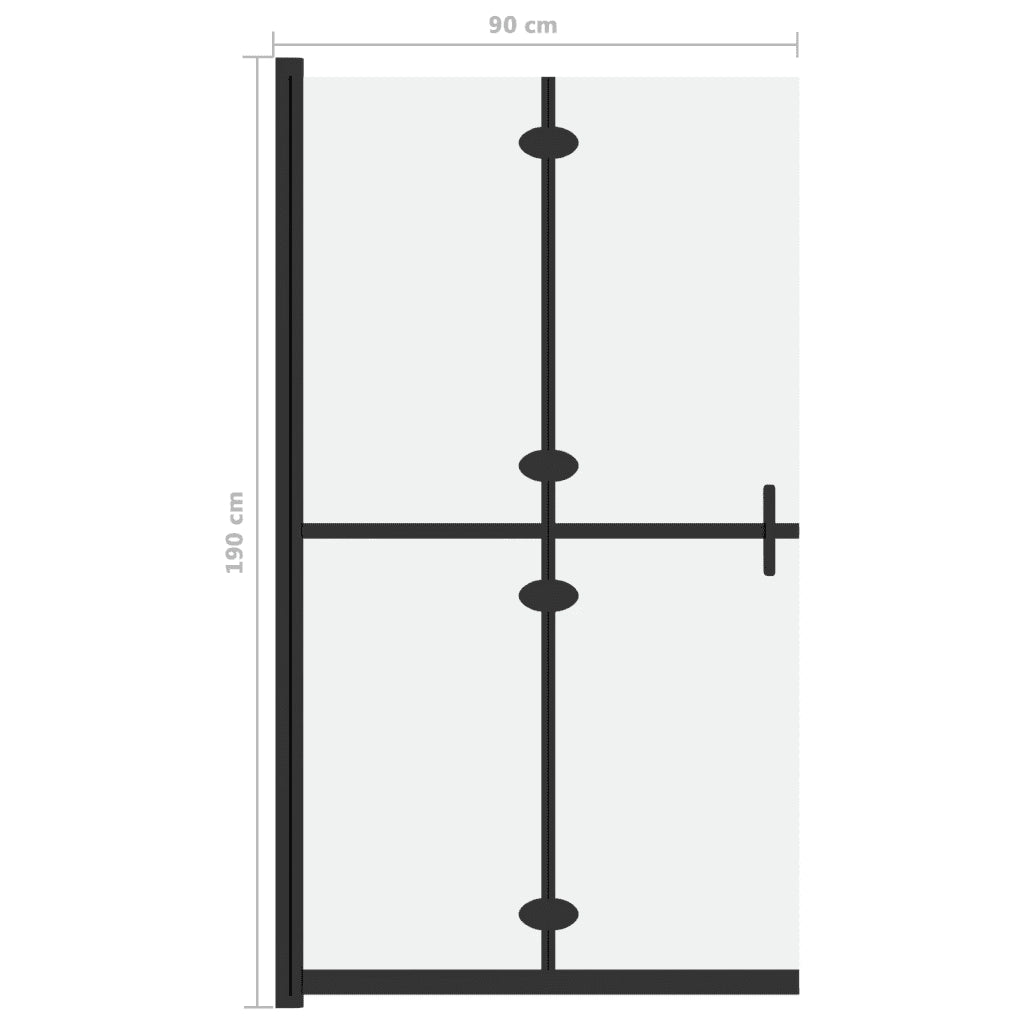 Parete per Doccia Walk-in Pieghevole in Vetro ESG 90x190 cm CFW1782205