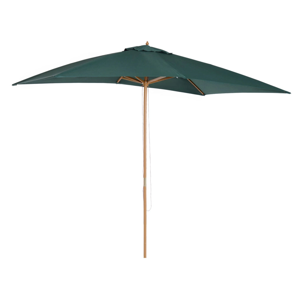 Ombrellone da Giardino ¨C Minimal ¨C Legno e Bamb¨´, Verde Scuro, 2x3 m