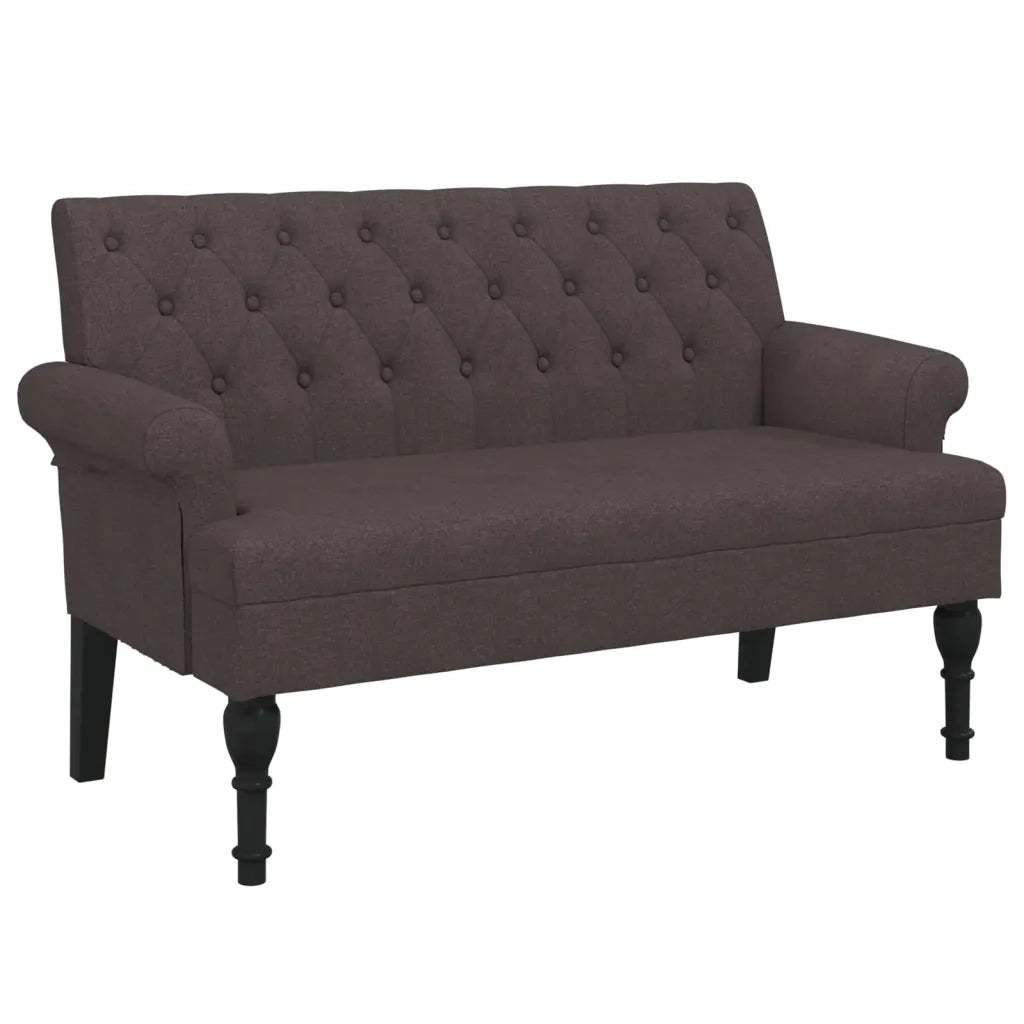 Panca con Schienale Marrone Scuro 120x62x75,5 cm in Tessuto CFW9918686