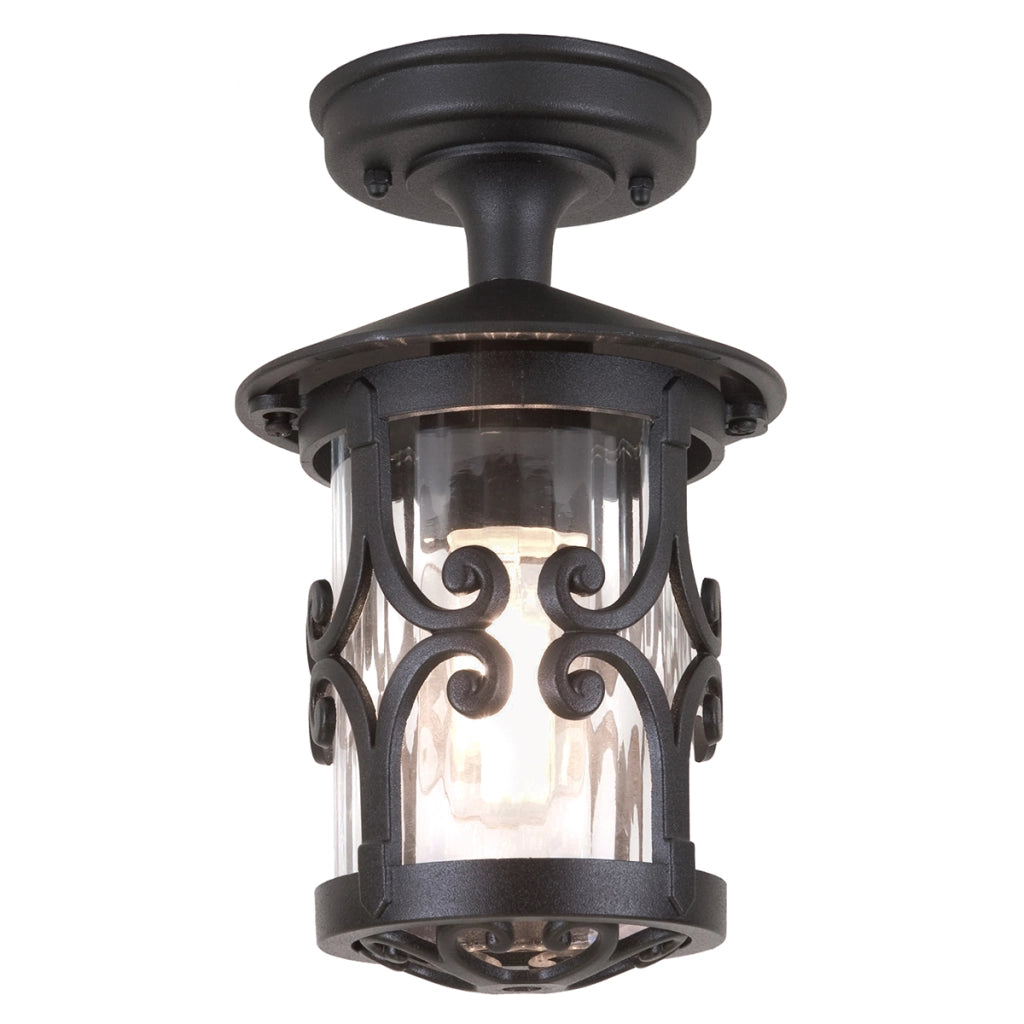 Plafoniera esterna Hereford 1 luce E27 nera Elstead