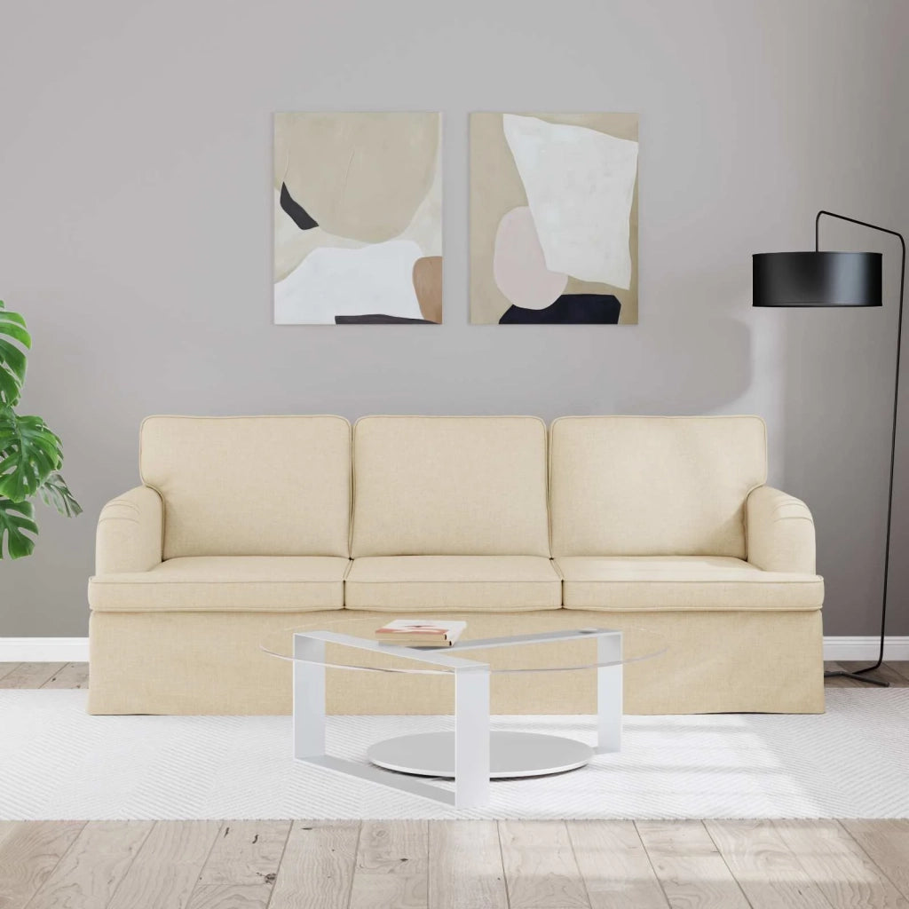 Divano Crema 201 x 80 x 85 cm Tessuto 42024502